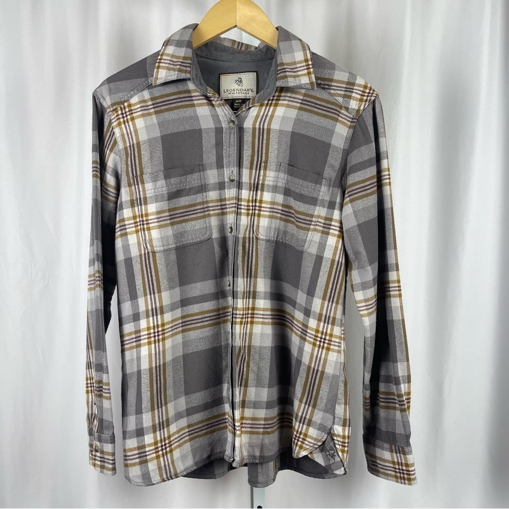 Legendary Whitetails Medium Plaid Button-Up Shirt Barn Chore Outdoor Hiking